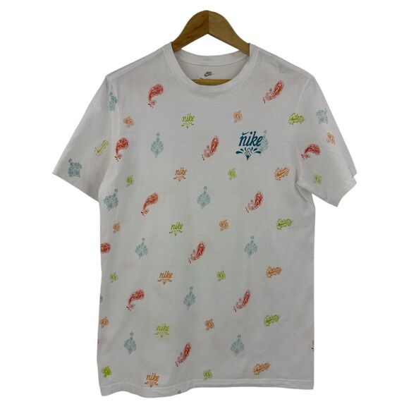 Nike Other - Nike T-Shirt White Paisley Mens Medium bandana allover print tee